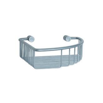 Smedbo NS374 7 3/4 in. Wall Mounted Corner Basket in Brushed Chrome from the Studio Collection